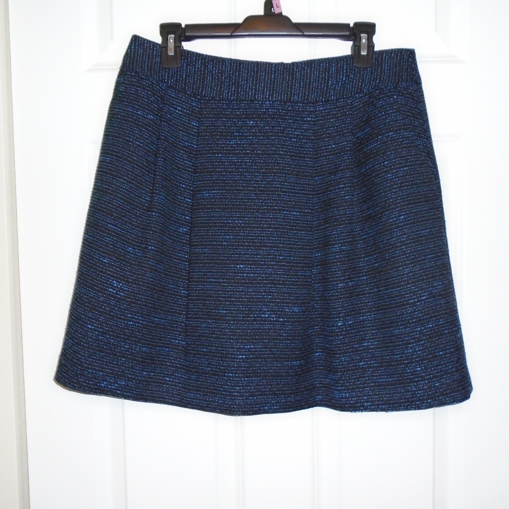 Halogen Tweed Mini Skirt Blue Marled Size 10 Preppy Office Casual Nordstrom